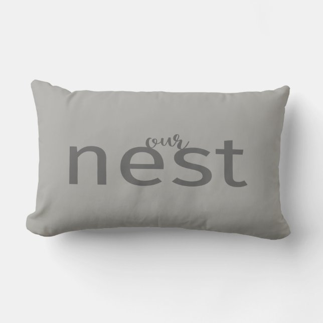 Vår närmaste enkla Grått Modern Farm Stil Pillow Lumbarkudde (Framsida)