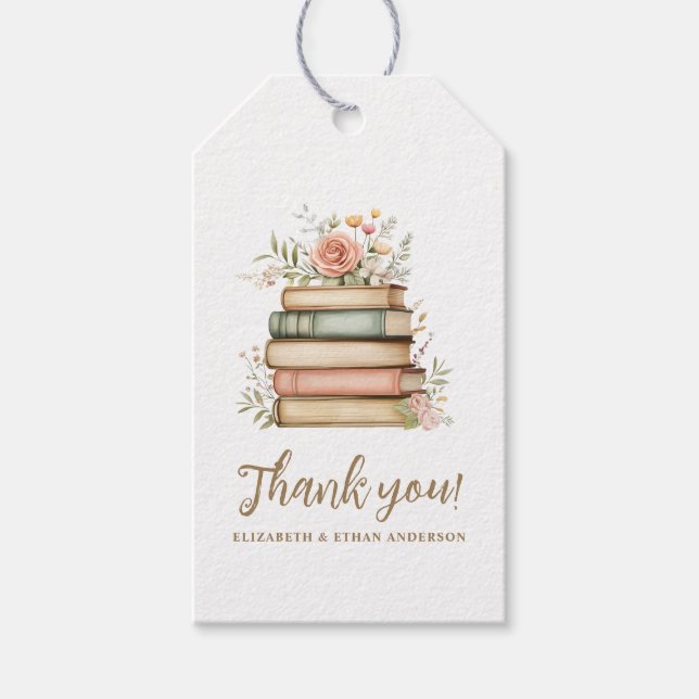 Vår nästa kapitel Storybook Baby Shower-Tack Presentetikett (Framsidan)