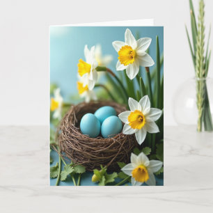 Vår Nästeägg Blommar Konstkort Kort