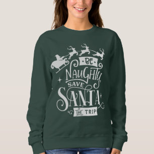 Var Naughn Spara Santa, jultomten i Resa T Shirt