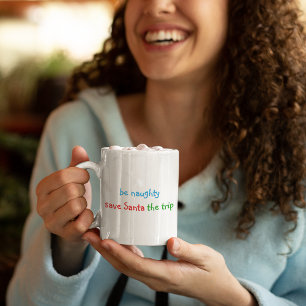 Var Naughty Funny Santa Quote Humor Hett Cocoa Mjö Kaffemugg