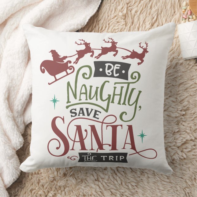 Var Naughty Spara Santa, Resa-julen Kudde (Filt)