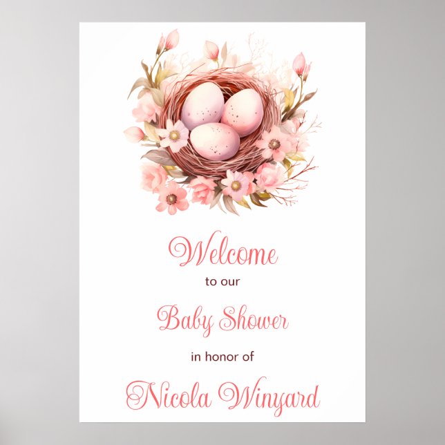 Vår: Nest Baby Shower Poster (Framsidan)