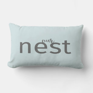 Vår Nest Grått Type Blue Modern Farm Stil Pillow Lumbarkudde