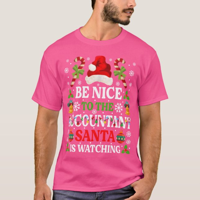 Var Niceohe Accountant Santa ser roligt på. T Shirt (Framsida)