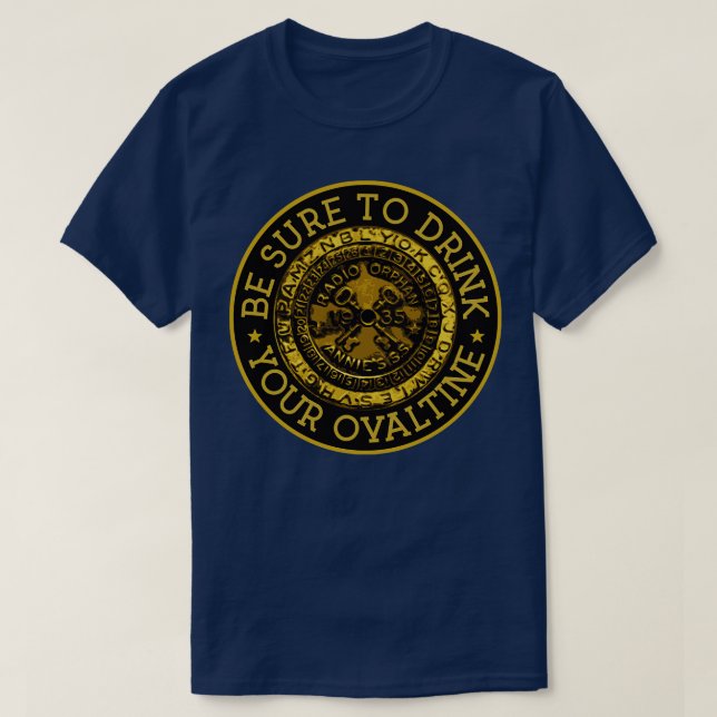 Var noga med att dricka din ovaltin t shirt (Design framsida)