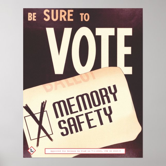Var noga med att rösta: Minnessäkerhet Poster (Framsidan)