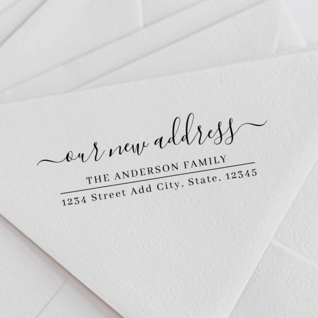 Vår Nya adress Returadress för Flytta och varning Självfärgande Stämpel (Skapare uppladdad)