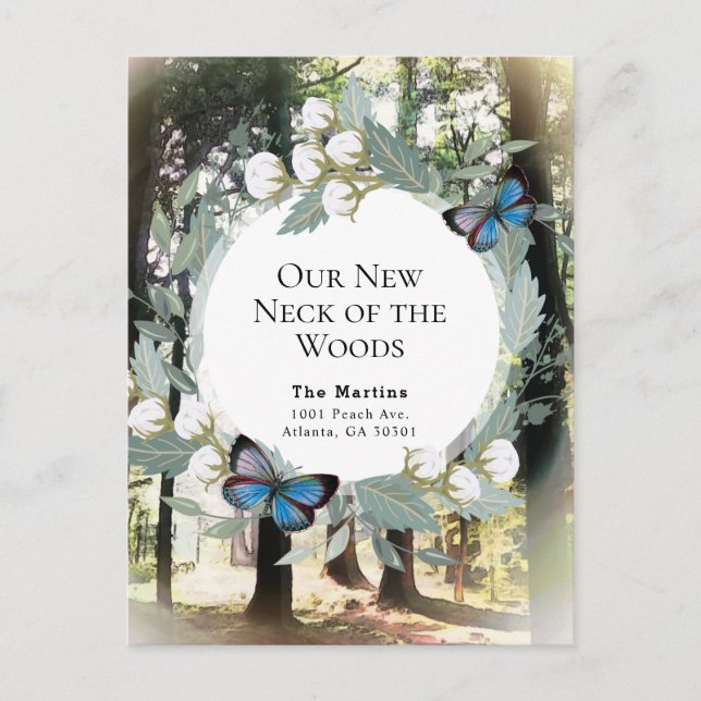 Vår nya granne - flyttmeddelande meddelande vykort (Framsida)