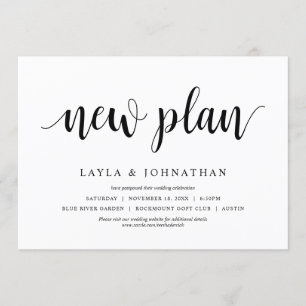 Vår nya plan Bröllop Ändra datum Inbjudningar