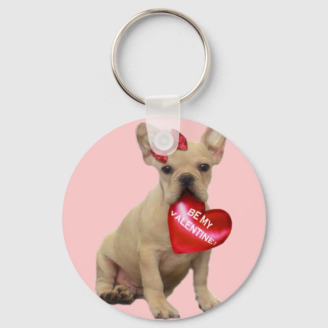 Var nyckelkedjan Min Valentine Fransk bulldog Nyckelring (Framsida)