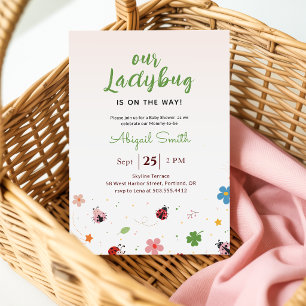 Vår Nyckelpiga Baby Shower Inbjudningar