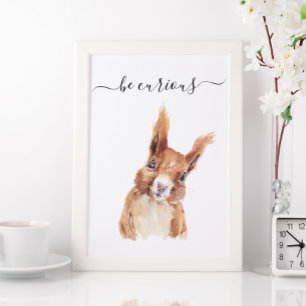Var Nyfiken ekorrrel Nursery Child Woodland Poster