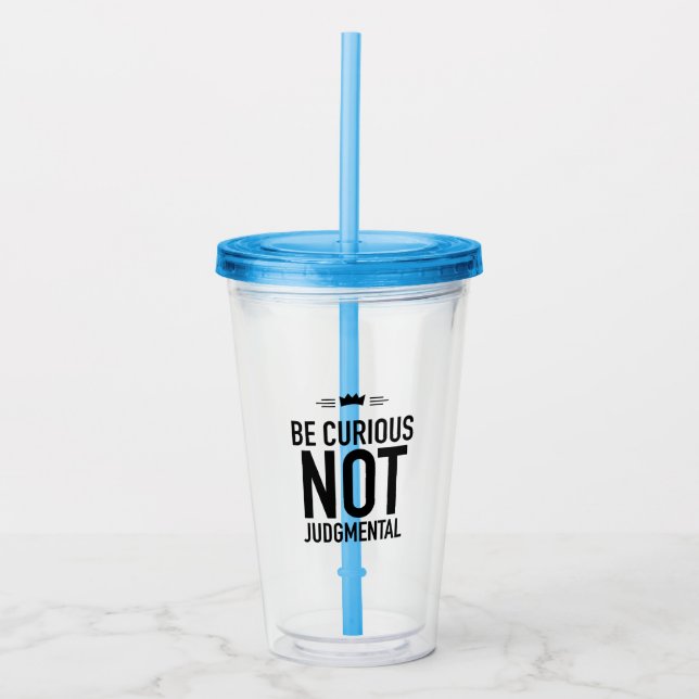 Var Nyfiken, inte judisk - inspirerande citat Take Away Mugg (Framsida)