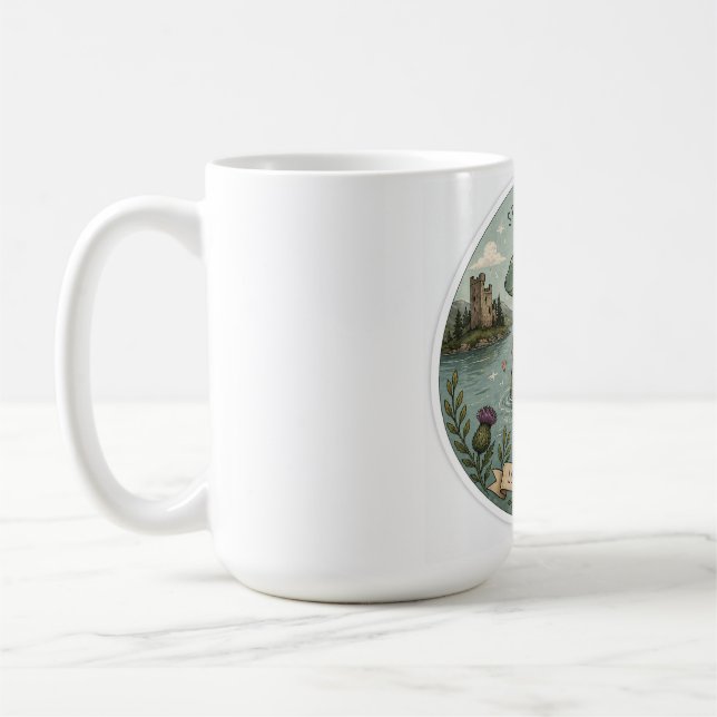 Var Nyfiken Mysig Kryptid Nessie Loch Ness Monster Kaffemugg (Vänster)