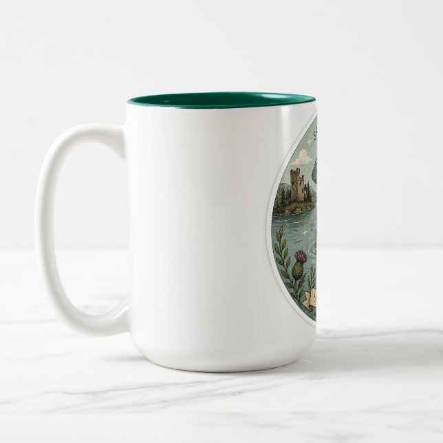 Var Nyfiken Mysig Kryptid Nessie Loch Ness Monster Två-Tonad Mugg (Vänster)