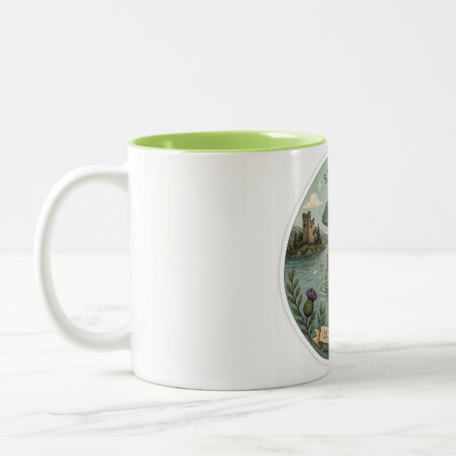 Var Nyfiken Mysig Kryptid Nessie Loch Ness Monster Två-Tonad Mugg (Vänster)