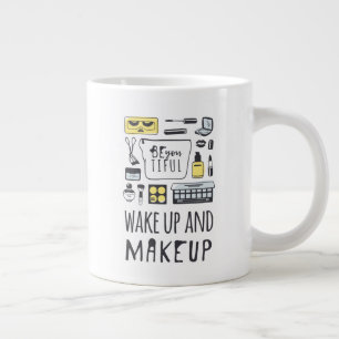 Var nyfiken Vakna och makeup Jumbo Mugg