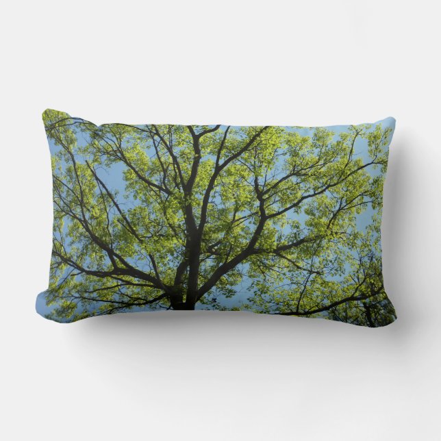 Vår Oak Träd Vibrant Natur Lumbarkudde (Framsida)