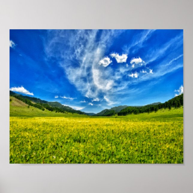 Vår och blå himmel poster (Framsidan)