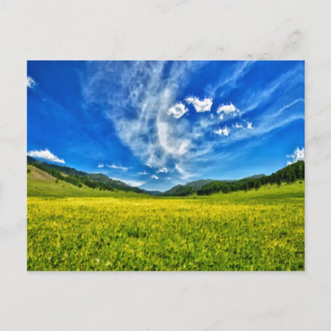 Vår och blå himmel vykort (Framsida)