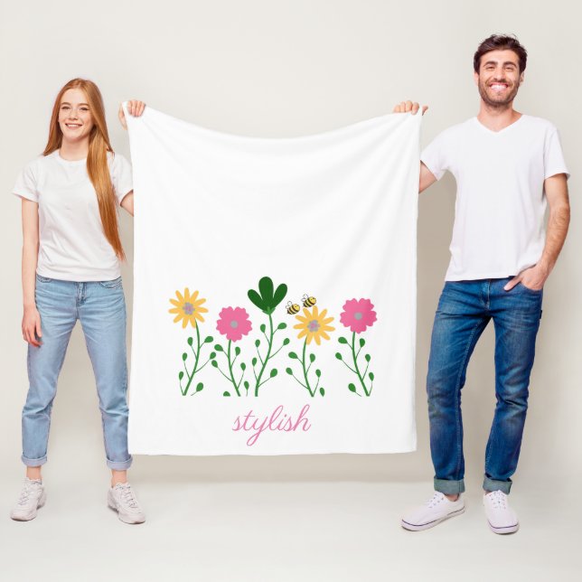 Vår och sommar-Blommigt Anpassa flickor Fleecefilt (På plats)