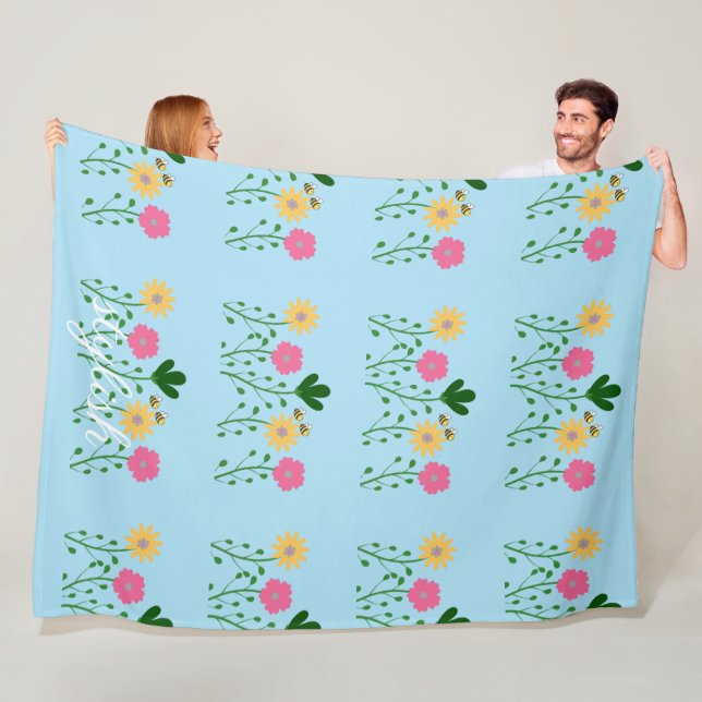 Vår och sommar-Blommigt Anpassa flickor Fleecefilt (På plats)