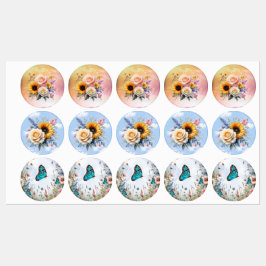 Vår- och sommarblommande blommor klistermärke