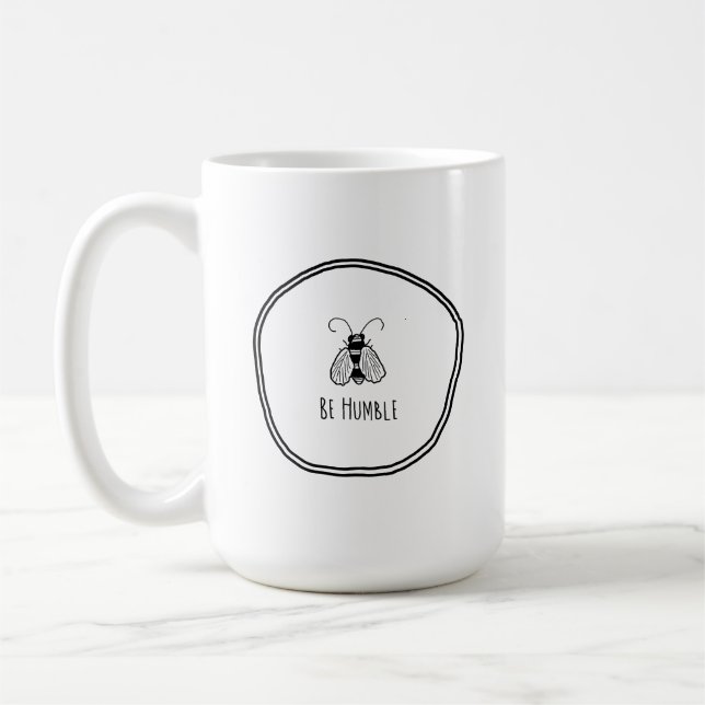 Var ödmjuk: Minimalistisk karaktär av småskaligt j Kaffemugg (Vänster)