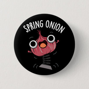 Vår Onion Funny Veggie Pun Mörk BG Knapp