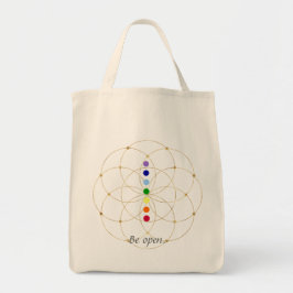 Var öppen Chakra & Seeds of Life Tygkasse