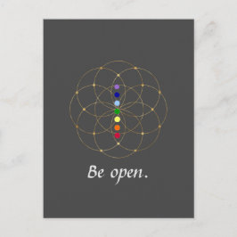 Var öppen Chakra & Seeds of Life Vykort