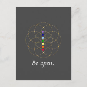 Var öppen Chakra & Seeds of Life Vykort