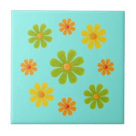 Vår orange och gula blommor för köket kakelplatta