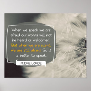 Vår Ord av Audre Lorde Poster