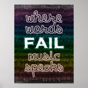 Var ordkuggningen, musik talar affischen poster