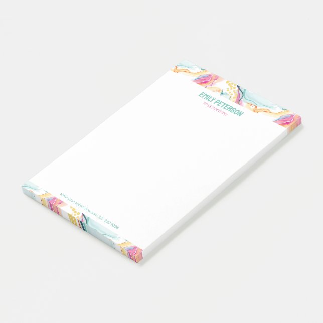 Vår organiskt struktur med flytande vågigt former post-it block (Vinklad)