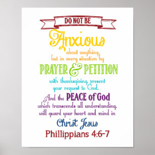 Var orolig för ingenting Filippinerna 4:6-7 Poster
