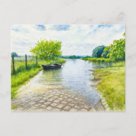 Vår översvämning Guelpe-området aquarell havelland Helg Vykort