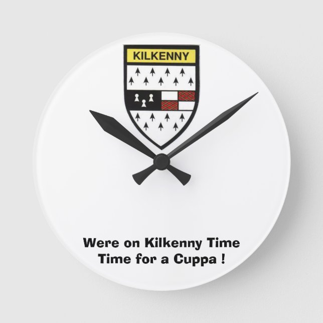 Var på Kilkenny-tiden för en Cuppa. Rund Klocka (Framsida)