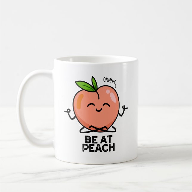 Var på Peach Funny Fruit Pun Kaffemugg (Vänster)