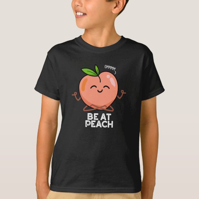 Var på Peach Funny Fruit Pun Mörk BG T Shirt (Framsida)