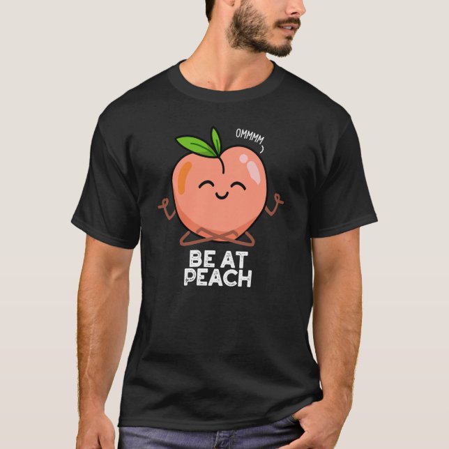 Var på Peach Funny Fruit Pun Mörk BG T Shirt (Framsida)