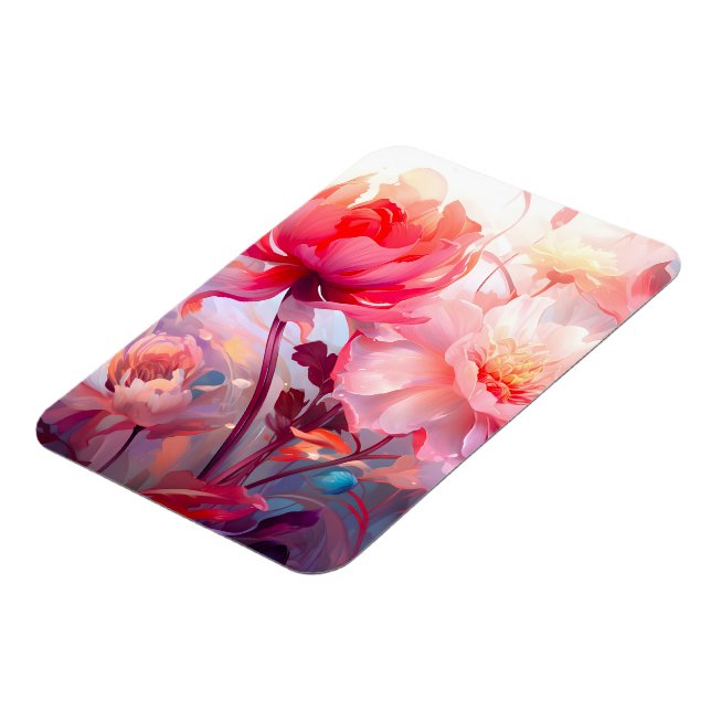 Vår Päonblomning Trädgård Akvarell Magnet (Vänstra Sidan)