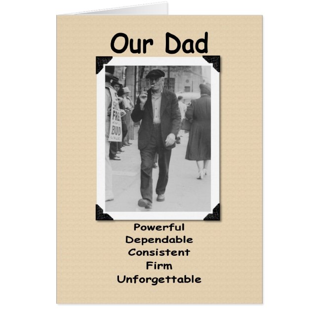 Vår pappa - den gammala fisen hälsningskort (Framsidan)