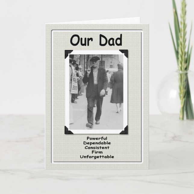 Vår pappa - den gammala fisfödelsedagen kort (Framsida)