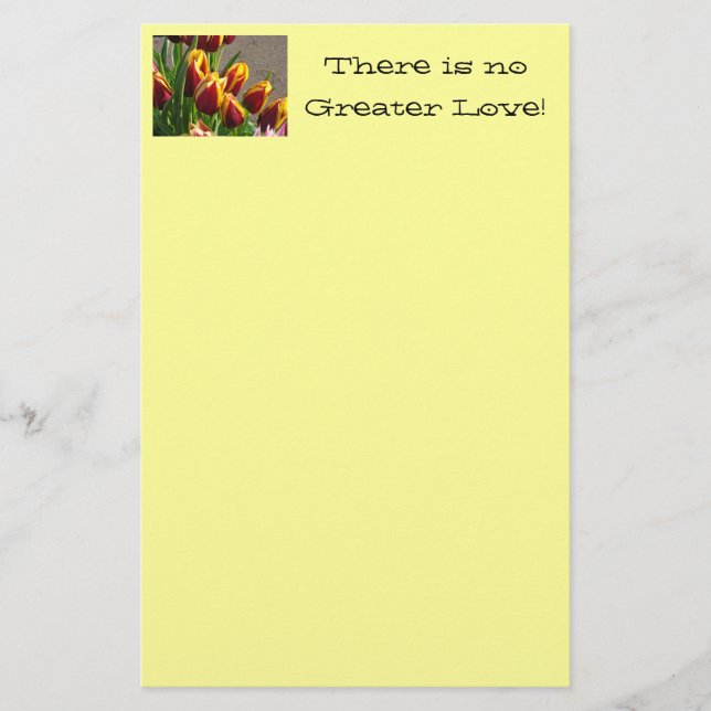 Vår pappersvaror Gul Röd Tulpan Blommor Kärlek Brevpapper (Framsida)