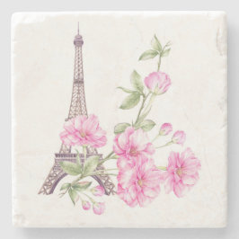 Vår Paris Blommigt Stenunderlägg