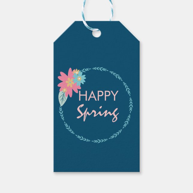 Vår Party Blommigt: Utandningsfågeldag Floder Presentetikett (Framsidan)