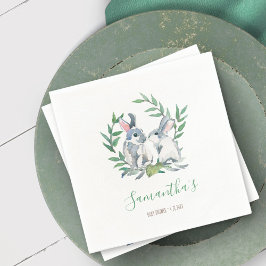 Vår Party Theme Bunny Watercolor Napkins Pappersservett